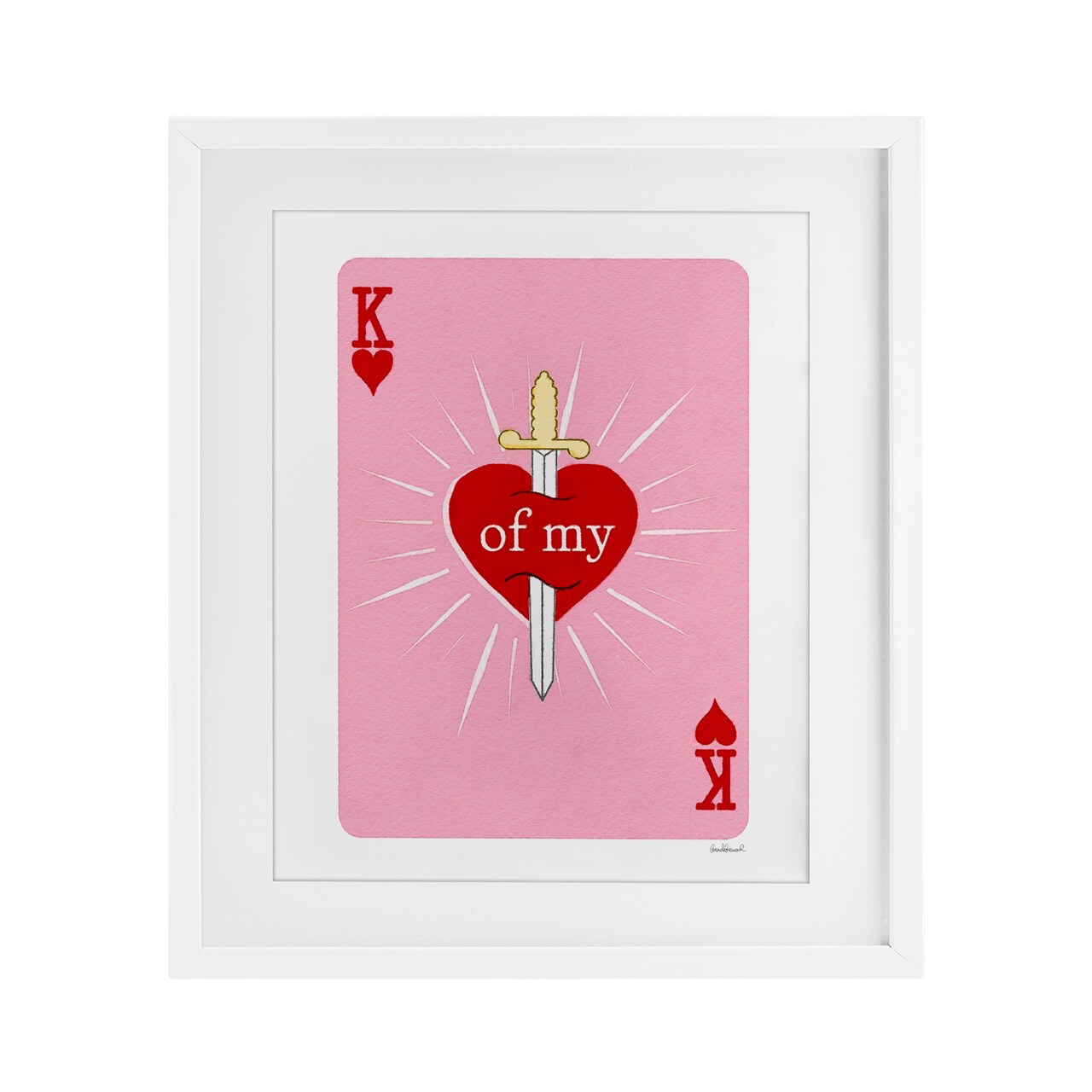 Stupell Industries King Of My Heart Sword Framed Print Under Glass, design by Amanda Greenwood